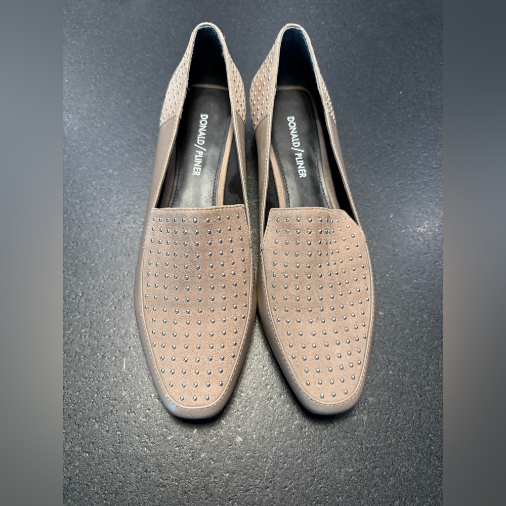 Donald J Pliner Studded Tan Loafers
